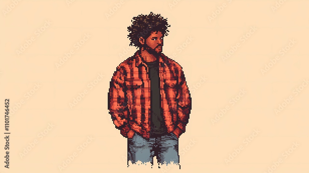 Abstract depiction of a villager, conveying the essence of pastoral life, perfect for versatile creative and editorial use Abstract depiction of a villager, conveying the essence of pastoral life, perfect for versatile creative and editorial use