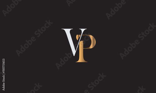 VP, PV, V, P Abstract Letters Logo Monogram	