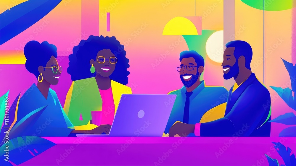 Vibrant Team Collaboration in a Modern Workspace Environment Vibrant Team Collaboration in a Modern Workspace Environment