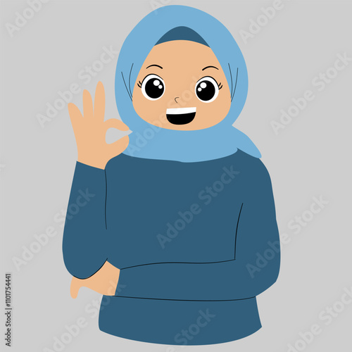 cartoon Character with okay finger