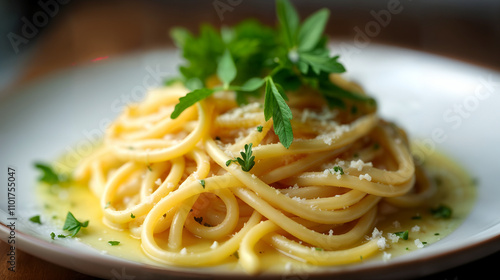 Delicious Carbonara Pasta with Herbs and Parmesan