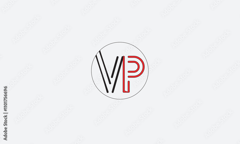 VP, PV, V, P Abstract Letters Logo Monogram VP, PV, V, P Abstract Letters Logo Monogram