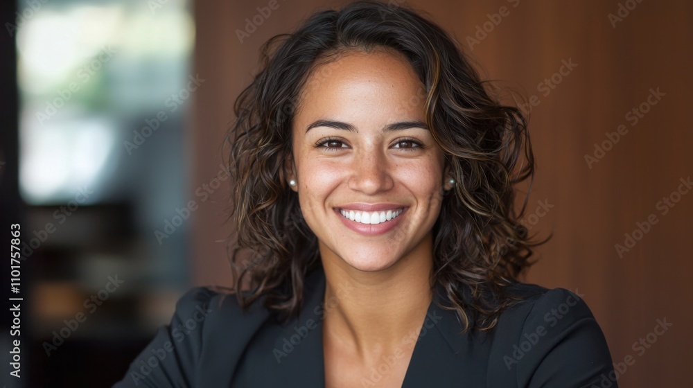 Headshot close up face portrait of young happy smiling Hispanic businesswoman, female company worker or corporate manager, confident business woman entrepreneur looking at camera at work in office. Headshot close up face portrait of young happy smiling Hispanic businesswoman, female company worker or corporate manager, confident business woman entrepreneur looking at camera at work in office.