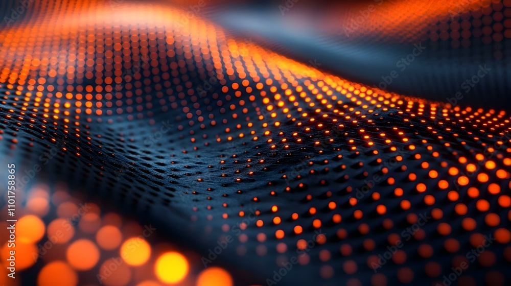 Fototapeta premium Glossy Metallic Surface with Glowing Pattern Symbolizing Insight and Epiphany