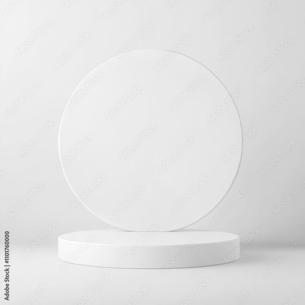 White minimal podium display, perfect for showcasing products, ideal for elegant and modern designs. White minimal podium display, perfect for showcasing products, ideal for elegant and modern designs.