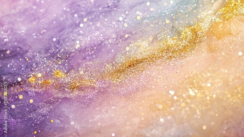 Glittering Pastel Purple Gold Abstract Background Texture photo