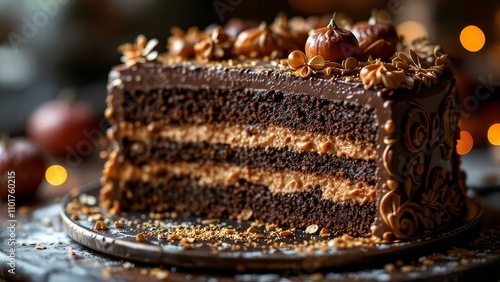 A beautiful Esterhazy cake, a masterpiece of pastry.