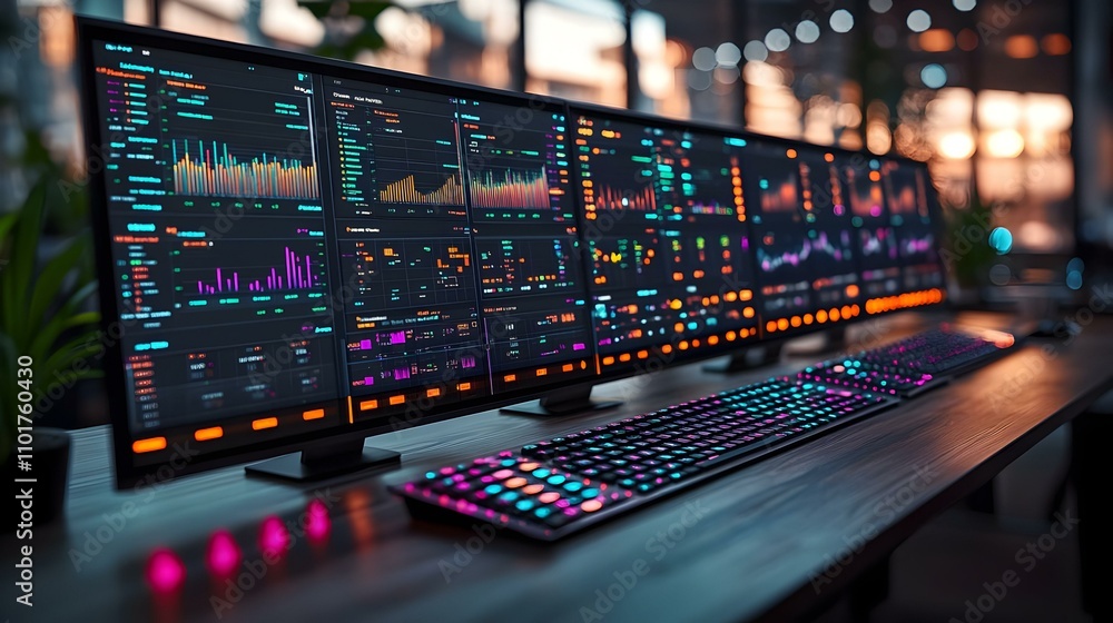 Cloud Services Specialist Monitoring Cloud Performance Metrics in Tech Office with Bokeh Digital Art Background Cloud Services Specialist Monitoring Cloud Performance Metrics in Tech Office with Bokeh Digital Art Background