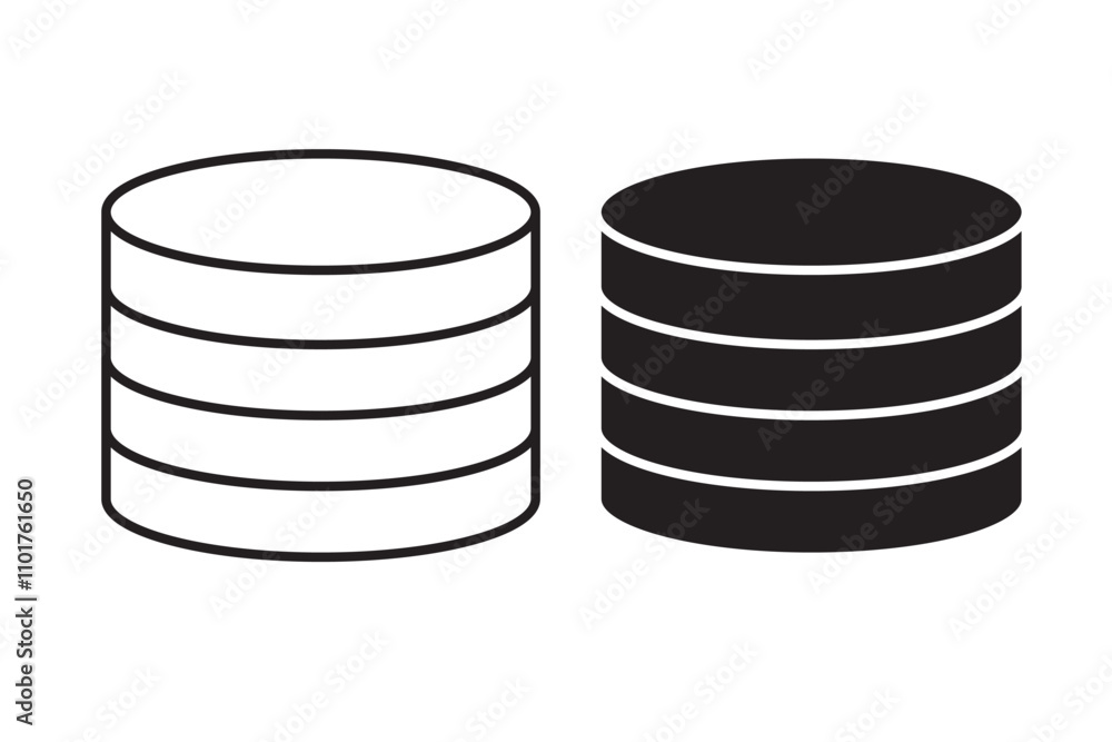 Database icon Symbol mark in filled style Database icon Symbol mark in filled style
