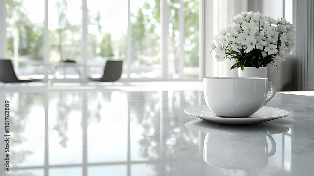 Modern Office Background with Clear Desk Space for Clarity and Epiphany Concept Modern Office Background with Clear Desk Space for Clarity and Epiphany Concept