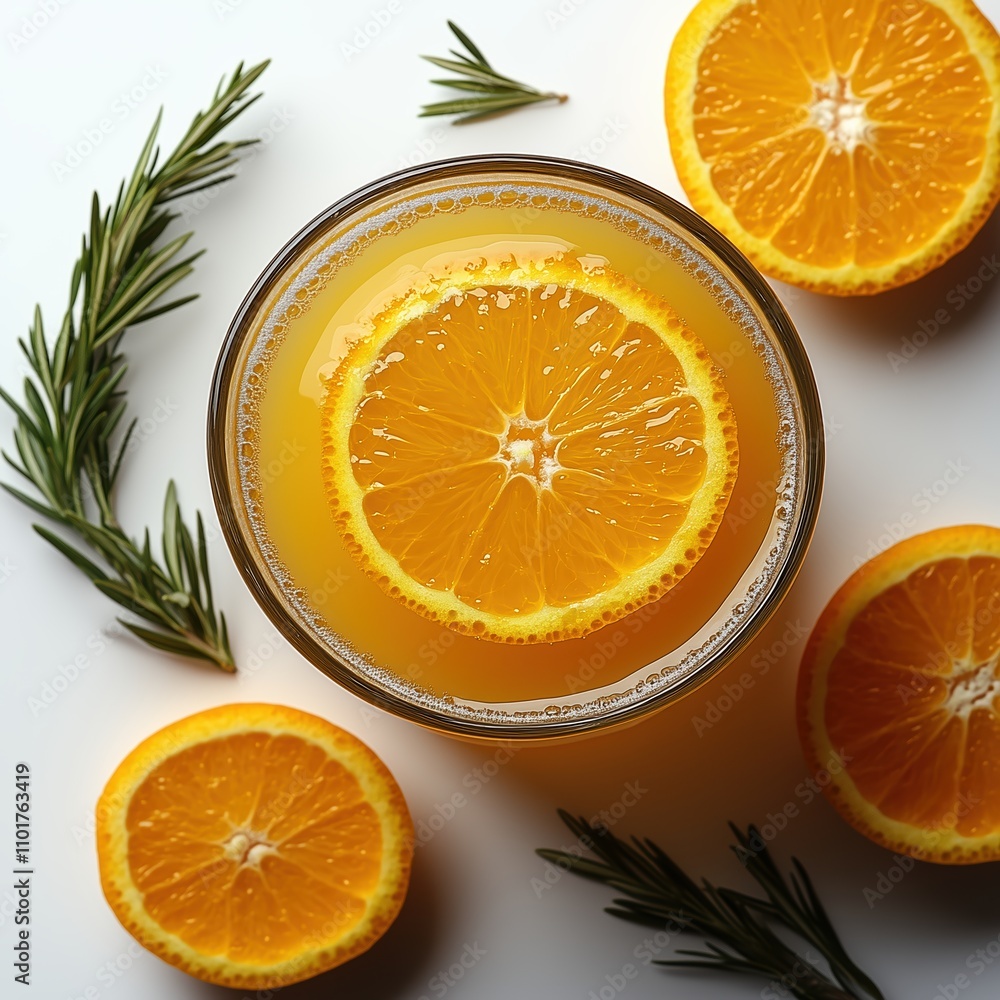 Refreshing Orange Juice in a Stylish Summer Glass Refreshing Orange Juice in a Stylish Summer Glass