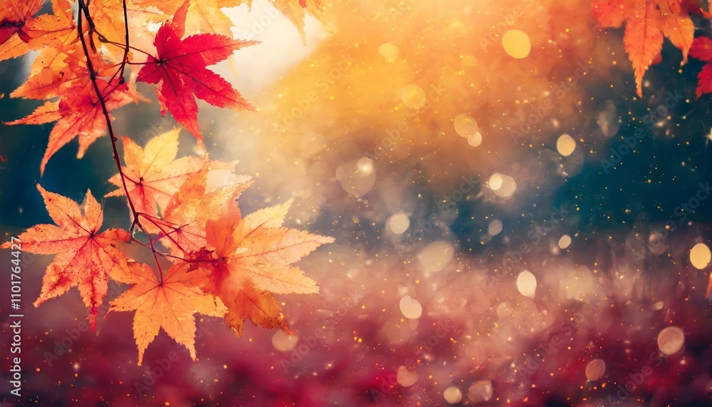 Elegant web banner design for the autumn season and end-of-year activities featuring vibrant red and yellow maple leaves, perfect for seasonal promotions, holiday greetings, and festive Elegant web banner design for the autumn season and end-of-year activities featuring vibrant red and yellow maple leaves, perfect for seasonal promotions, holiday greetings, and festive