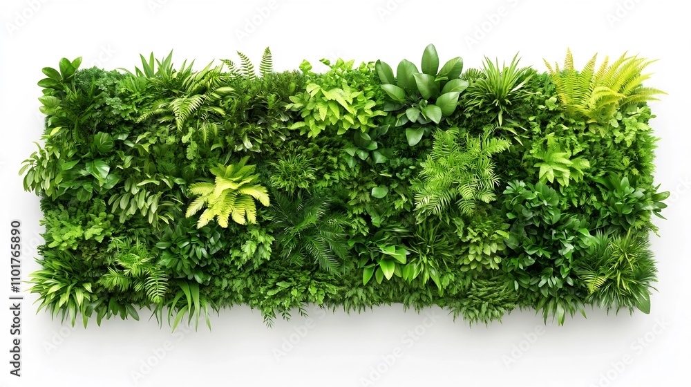 Lush Verdant Vertical Garden on White Background for Modern Sustainability Concepts Lush Verdant Vertical Garden on White Background for Modern Sustainability Concepts