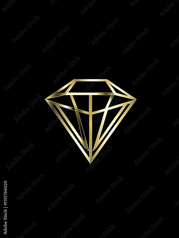 Golden Shiny Clear Brilliance Diamond Gem jewelry icon symbol Golden Shiny Clear Brilliance Diamond Gem jewelry icon symbol