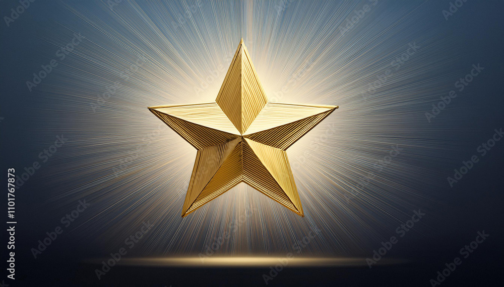 Fototapeta premium Free vector golden star in 3d