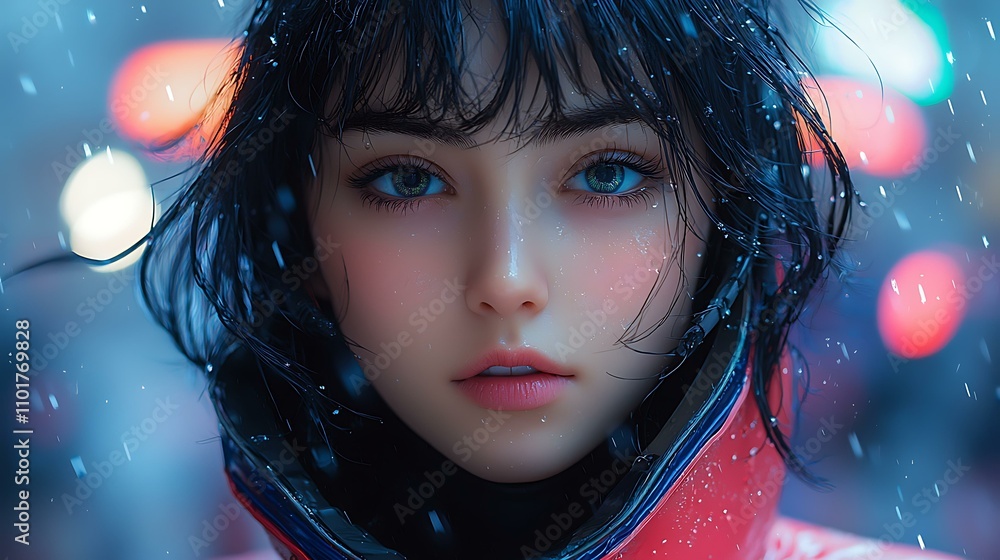 Sci-fi anime pilot resin figure, wearing a high-tech bodysuit with neon accents and a space cockpit setting Sci-fi anime pilot resin figure, wearing a high-tech bodysuit with neon accents and a space cockpit setting