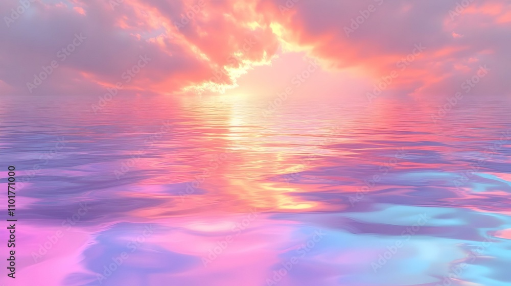 Fototapeta premium Glossy Light Reflections on Water Symbolizing Clarity and Epiphany with Copy Space