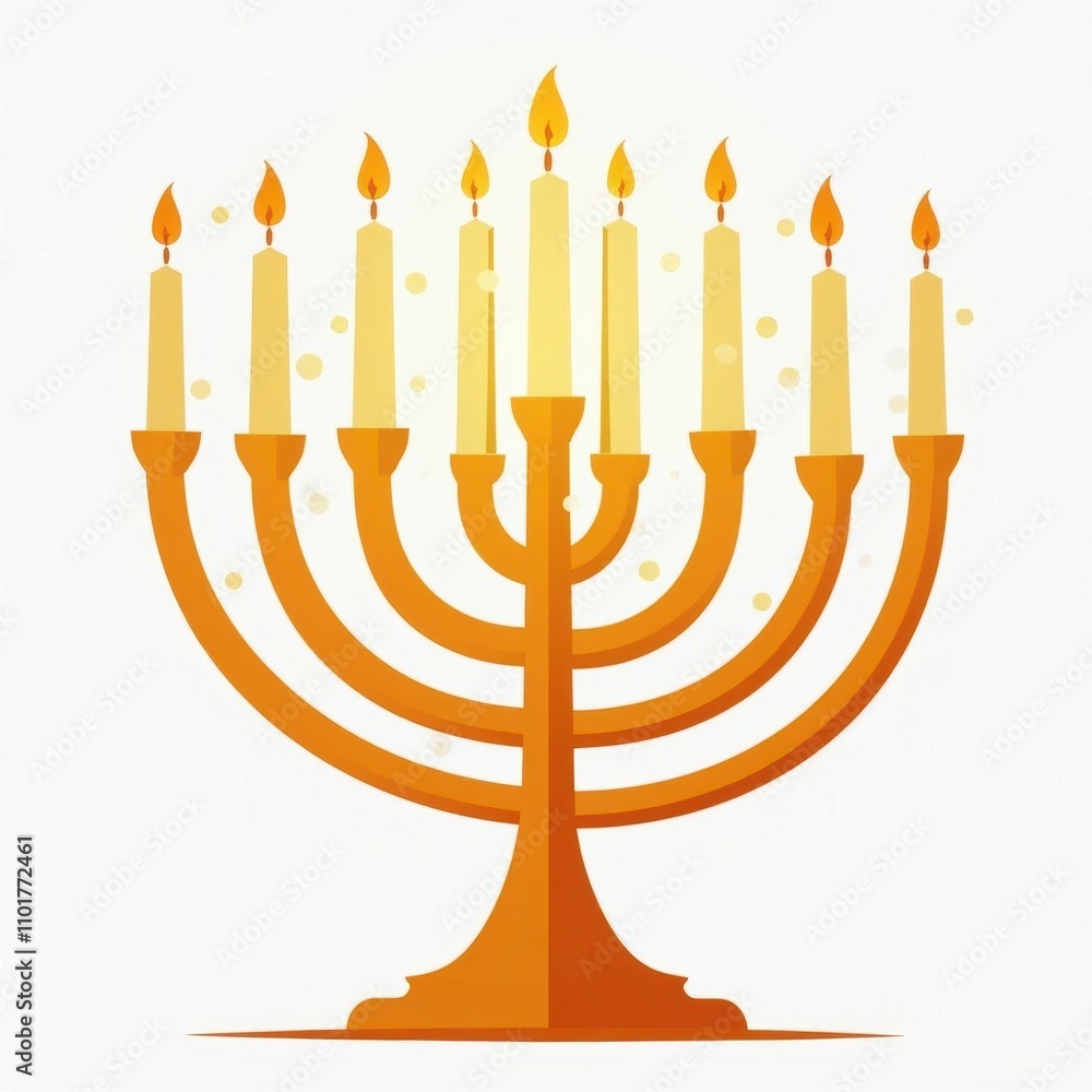 Modern Aesthetic Glowing Menorah Icon Modern Aesthetic Glowing Menorah Icon