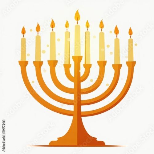 Modern Aesthetic Glowing Menorah Icon