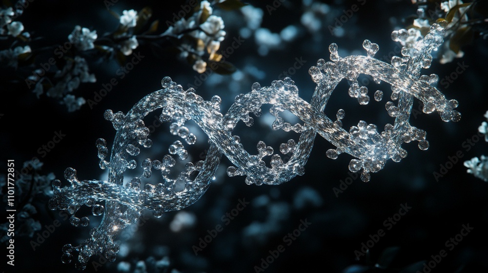 The double helix structure of DNA, uncoiling to form RNA
The double helix structure of DNA, uncoiling to form RNA