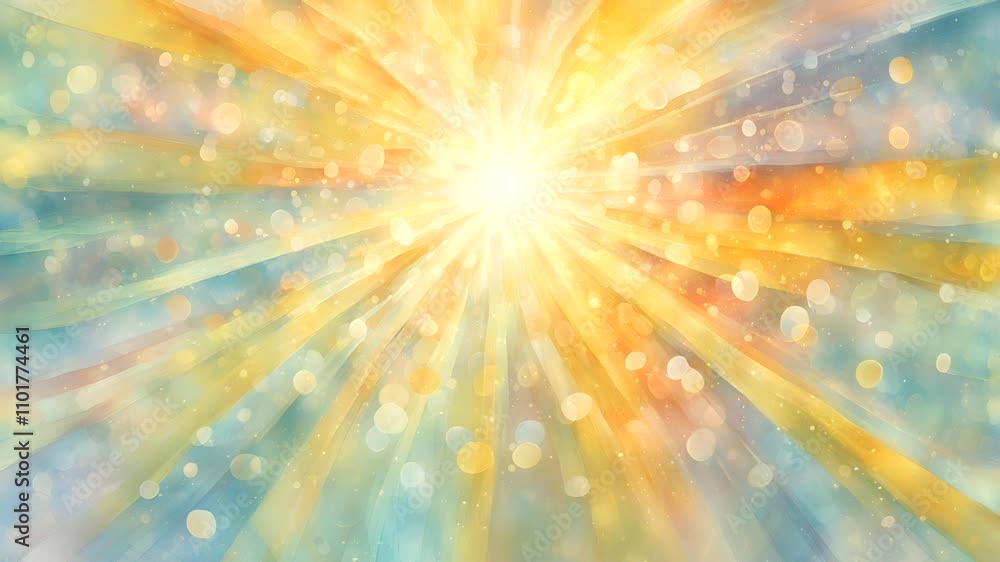 A vibrant burst of light and color radiating in a dreamy, abstract style. A vibrant burst of light and color radiating in a dreamy, abstract style.