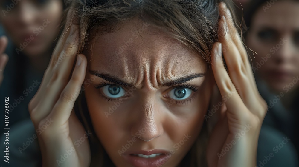 Obraz premium Business Team Communication Struggles Close Up Meeting Frustration Misalignment Teamwork Challenges Photo Stock