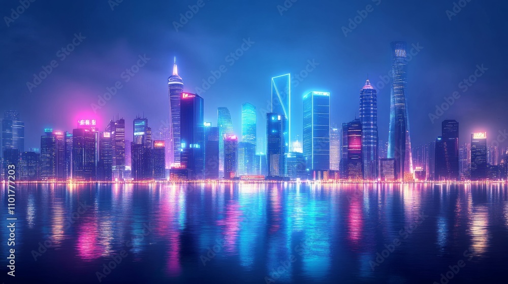 Spectacular skyline of a big modern city. Spectacular skyline of a big modern city.