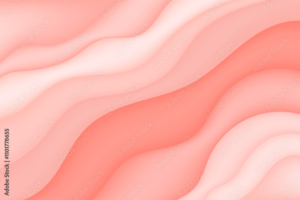 Abstract light pink 3d wavy background. Cute candy peach color wallpaper. Inflated organic curvy waves pattern with glowing plastic texture for presentation, social media, poster, web banner Abstract light pink 3d wavy background. Cute candy peach color wallpaper. Inflated organic curvy waves pattern with glowing plastic texture for presentation, social media, poster, web banner