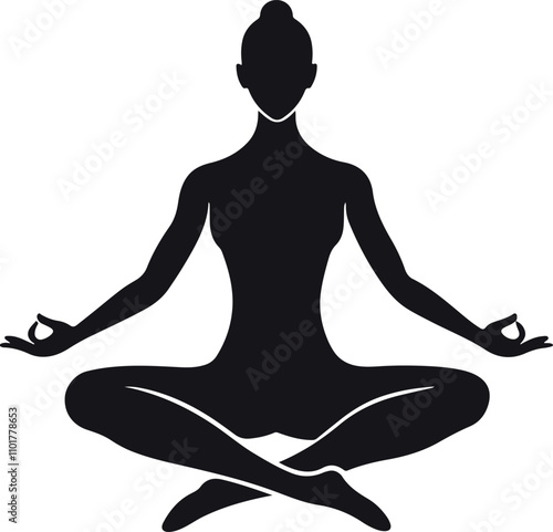 silhouette of yoga
