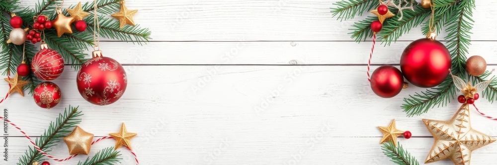 Old wooden frame with various Christmas items arranged around a central star on a rustic background, ornaments, festive, decorations Old wooden frame with various Christmas items arranged around a central star on a rustic background, ornaments, festive, decorations