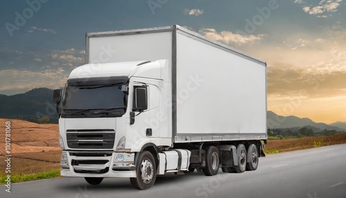 High-quality image of a white truck isolated from the background, featuring a clean and crisp design ideal for transportation, logistics, or vehicle branding projects.