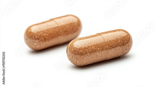 Medicine in pill and tablet form displayed on an isolated background. 