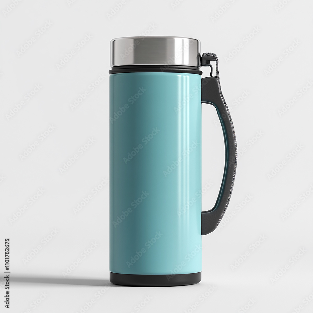 Design a plain thermos mockup that is about healthy living related to diabetes, vertical thermos. plain pure white background made with generative AI Design a plain thermos mockup that is about healthy living related to diabetes, vertical thermos. plain pure white background made with generative AI