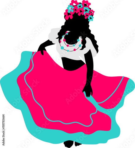 woman with flared skirt
