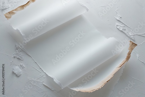 Faded Paper Edges on Bright White Background Featuring Textural Details