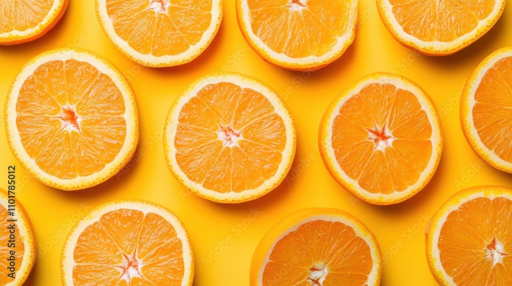 oranges cut slice top view with yellow background, orange cut slice fruit thumbnail oranges cut slice top view with yellow background, orange cut slice fruit thumbnail