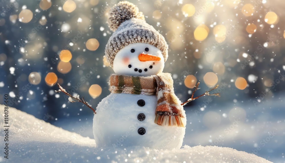 Whimsical Winter Holiday Christmas Background Banner Featuring a Joyful Snowman with a Laughing Expression, Wearing Cozy Accessories Amidst Sparkling Snow and a Festive Seasonal Atmosphere Whimsical Winter Holiday Christmas Background Banner Featuring a Joyful Snowman with a Laughing Expression, Wearing Cozy Accessories Amidst Sparkling Snow and a Festive Seasonal Atmosphere