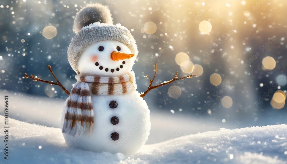 Closeup of a Cute and Funny Laughing Snowman with Winter Holiday Decorations in the Background – Perfect Christmas-Themed Banner for Festive Greetings and Seasonal Celebrations Closeup of a Cute and Funny Laughing Snowman with Winter Holiday Decorations in the Background – Perfect Christmas-Themed Banner for Festive Greetings and Seasonal Celebrations