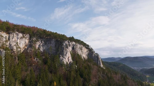 Steinwandklamm gorge. Austria. Top cinematic aerial view to the wild Austrian nature and landscape from above. 4K drone footage. Austrian mountains  photo