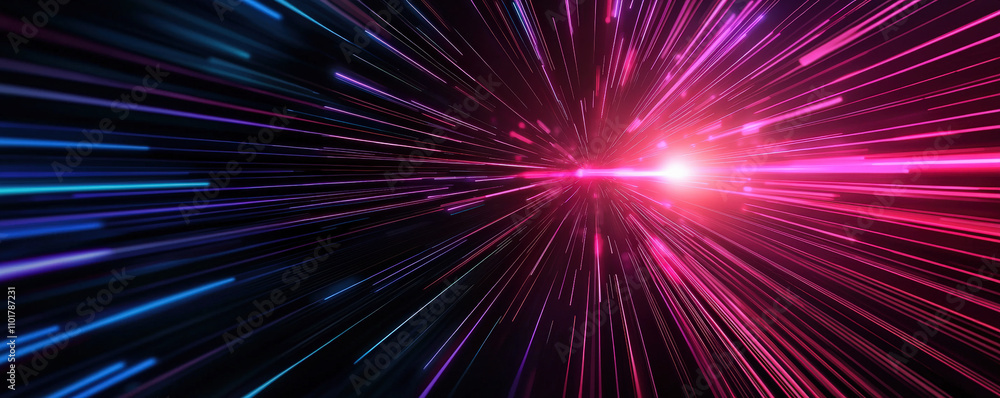 A vibrant display of light trails converging towards a bright center, creating a sense of motion and depth in a cosmic ambiance. A vibrant display of light trails converging towards a bright center, creating a sense of motion and depth in a cosmic ambiance.