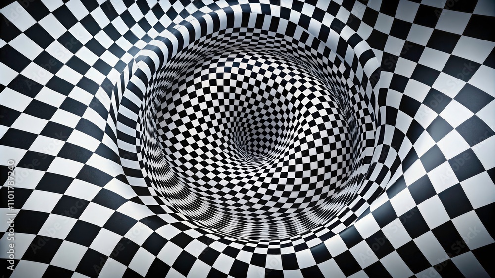 Wavy Checker Pattern with Optical Illusion - Trippy Checkerboard Background for Psychedelic Visuals and Hypnotic Effects in Drone Photography Wavy Checker Pattern with Optical Illusion - Trippy Checkerboard Background for Psychedelic Visuals and Hypnotic Effects in Drone Photography
