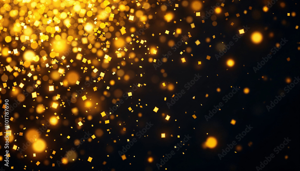 Shimmering gold particles against a dark background create a mesmerizing visual effect perfect for celebrations or artistic designs Shimmering gold particles against a dark background create a mesmerizing visual effect perfect for celebrations or artistic designs