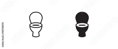 Toilet bowl icon button, vector, sign, symbol, logo, illustration, editable stroke, flat design style isolated on white