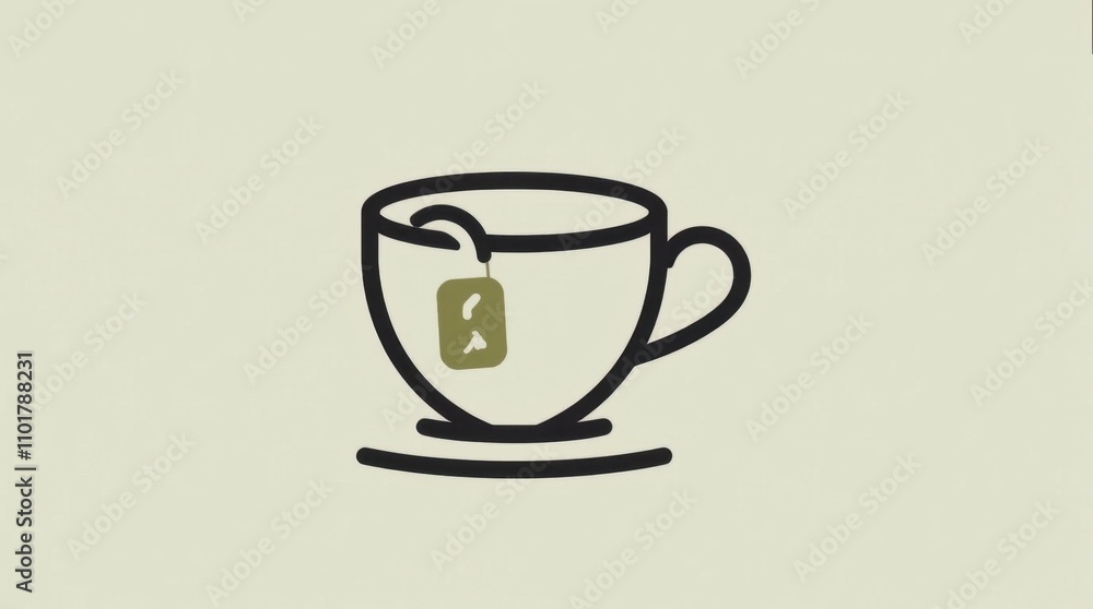 Teacup Icon Symbolizing Relaxation Teacup Icon Symbolizing Relaxation