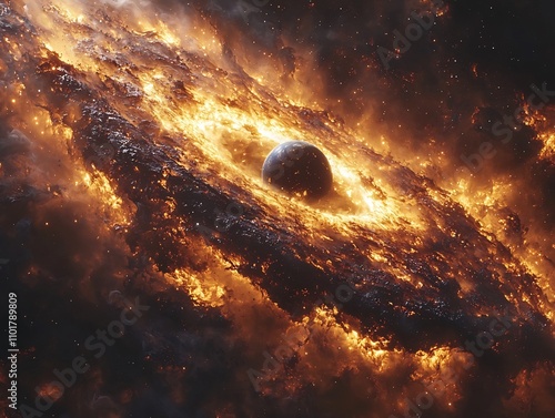 Cosmic Cataclysm An Astronaut Witnesses Earth s Demise in a Fiery Black Hole Vortex photo