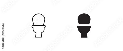 Toilet bowl icon button, vector, sign, symbol, logo, illustration, editable stroke, flat design style isolated on white