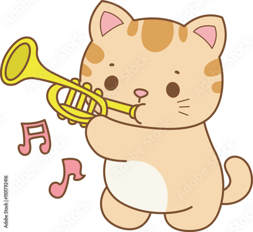 Illustration of cute kitty icon.
Funny cat in daily activities elements.
