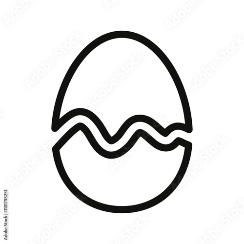 Broken egg icon flat line symbol set.