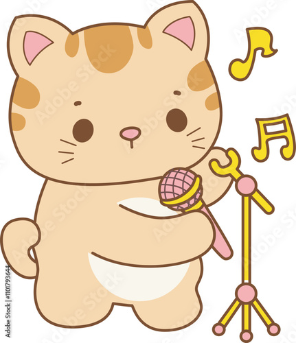 Illustration of cute kitty icon.
Funny cat in daily activities elements.
