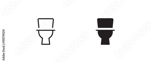 Toilet bowl icon button, vector, sign, symbol, logo, illustration, editable stroke, flat design style isolated on white